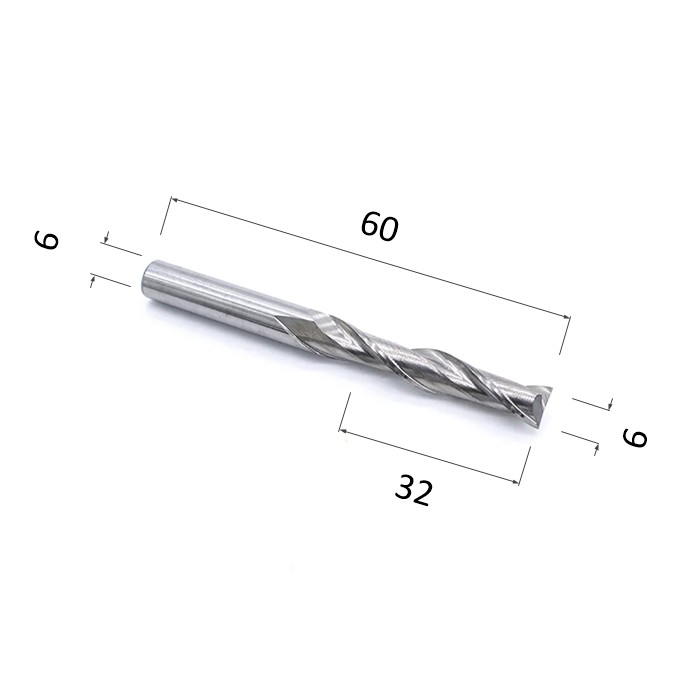 Фото фреза djtol n2lx632 спиральная двухзаходная стружка вверх (по дереву, композиту (акп), пластику) в Москве и Московской области