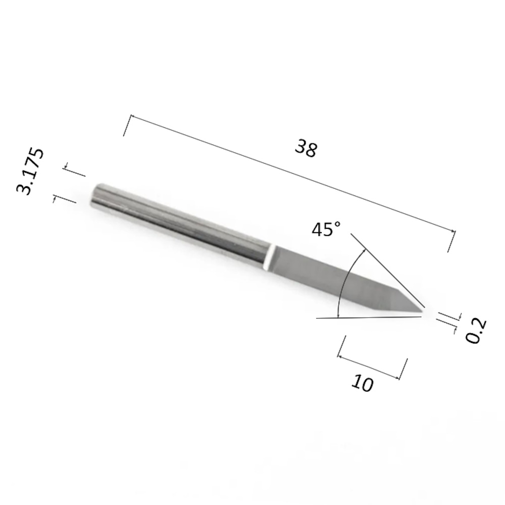 Фото гравер прямой конусный однозаходный по акрилу, дереву, композиту (акп) djtol nj3.4502 в Москве и Московской области