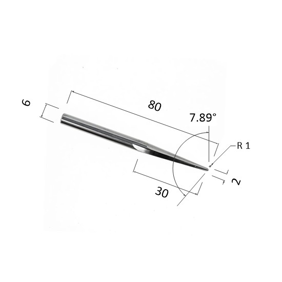Фото фреза прямая конусная двухзаходная по акрилу, дереву, композиту (акп) djtol n2zxjq6302080 в Москве и Московской области