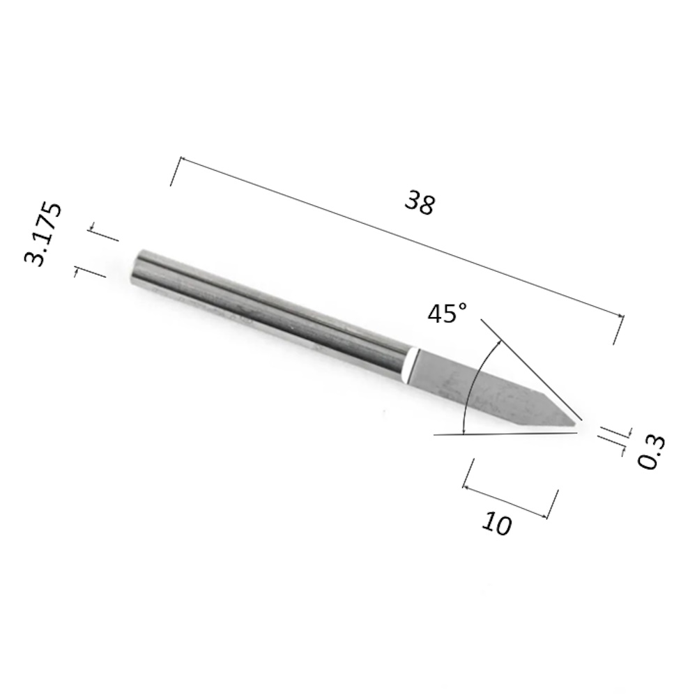 Фото гравер прямой конусный однозаходный по акрилу, дереву, композиту (акп) djtol nj3.4503 в Москве и Московской области