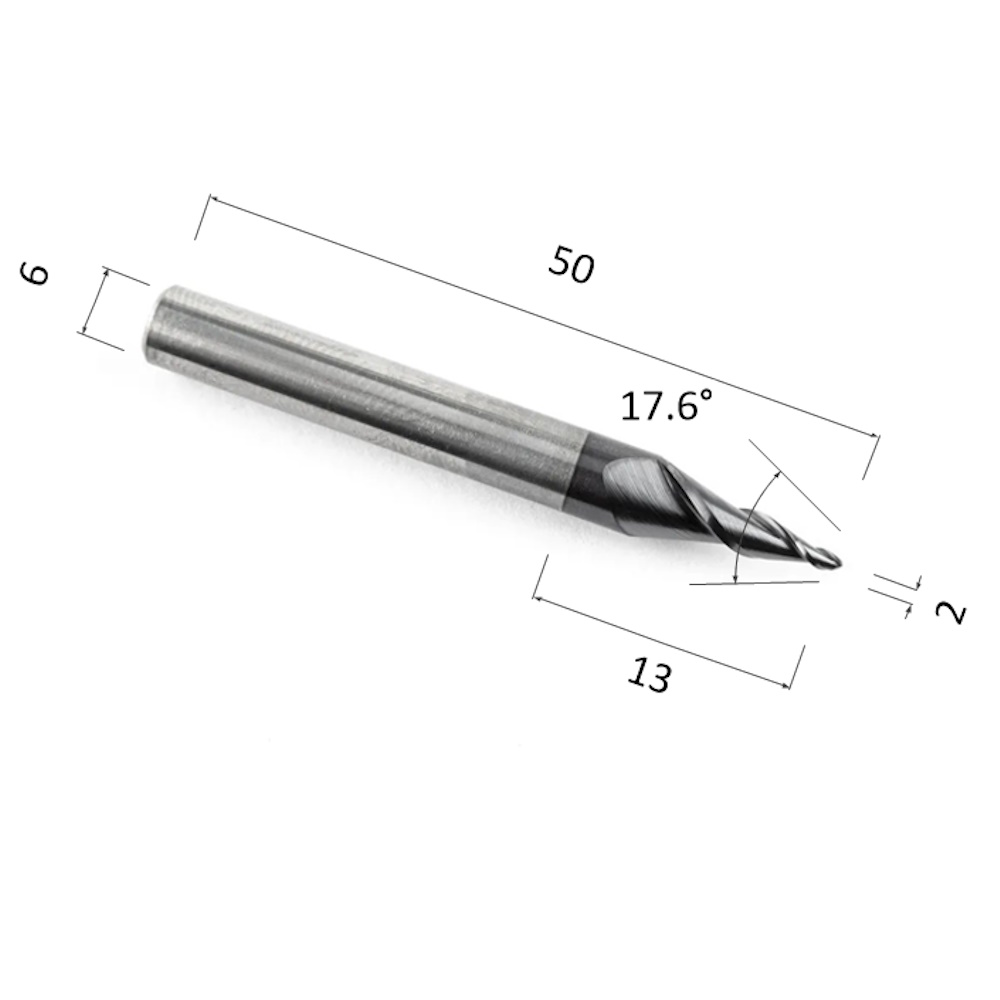 Фото фреза спиральная конусная двухзаходная по стали, алюминию, твердому дереву djtol asl2qx6.13.1 в Москве и Московской области