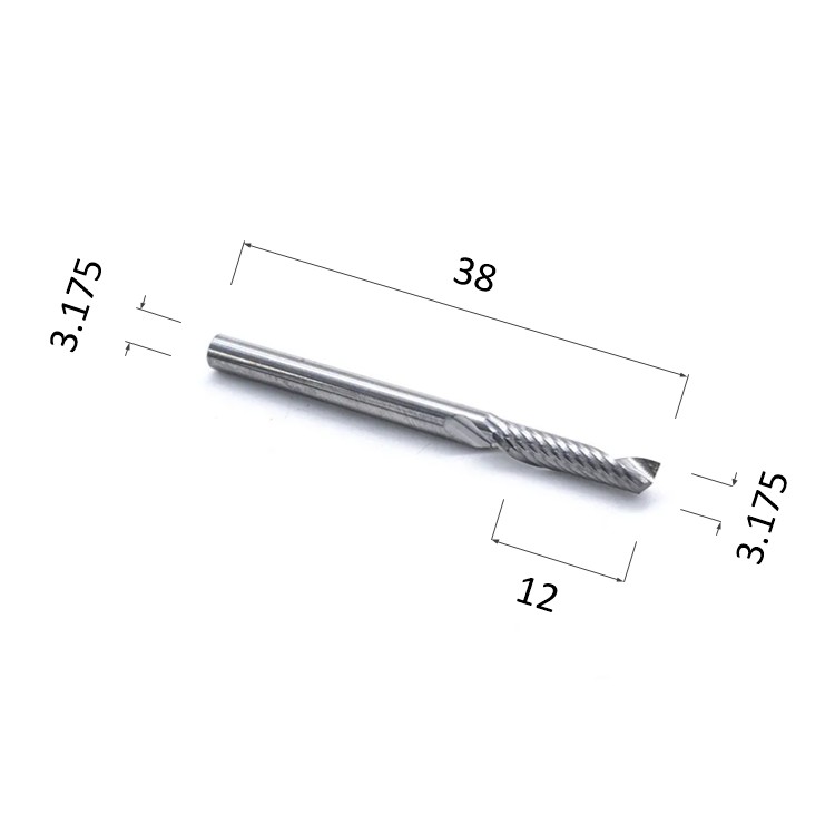 Фото фреза спиральная цилиндрическая однозаходная по акрилу, дереву, композиту (акп) djtol ay1lx3.12 в Москве и Московской области