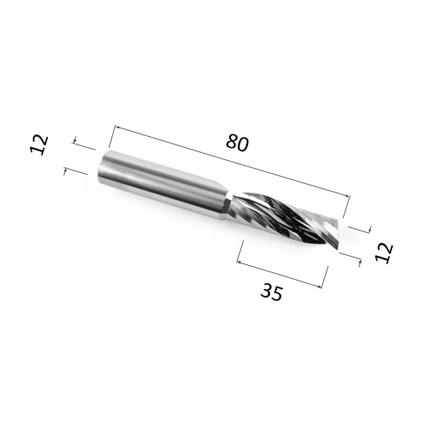Фото фреза спиральная цилиндрическая однозаходная по акрилу, дереву, композиту (акп) djtol n1lx1235 в Москве и Московской области