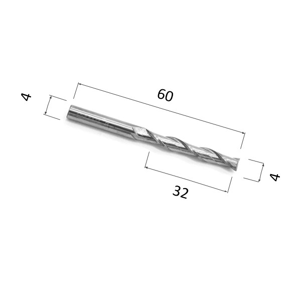 Фото фреза djtol n2lx432 спиральная двухзаходная стружка вверх (по дереву, композиту (акп), пластику) в Москве и Московской области