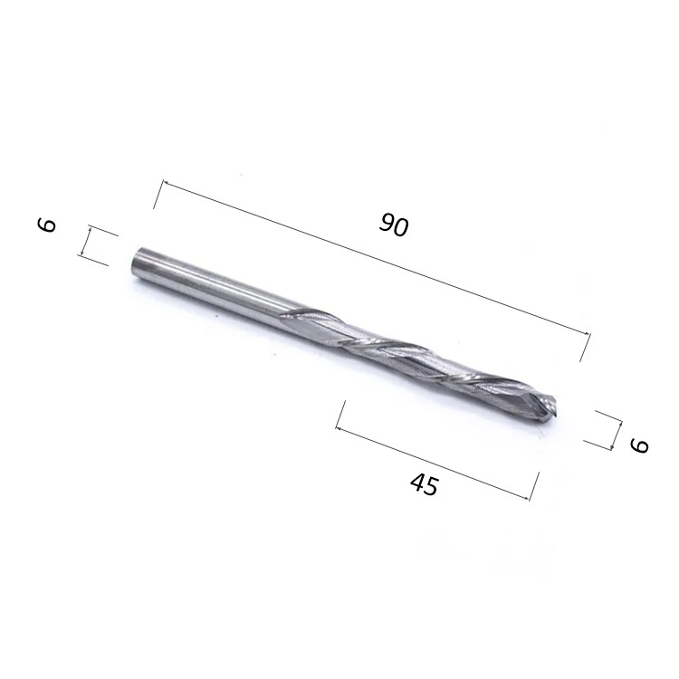 Фото фреза djtol a2flx645 компрессионная спиральная двухзаходная (по дереву, композиту (акп), пластику) в Москве и Московской области