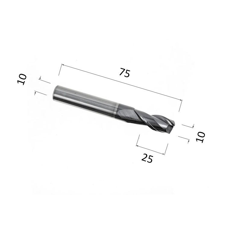 Фото фреза спиральная цилиндрическая двухзаходная по стали, алюминию, твердому дереву djtol as2lx10 в Москве и Московской области