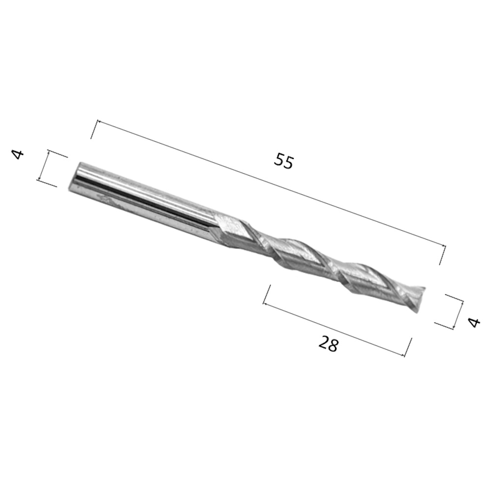 Фото фреза спиральная цилиндрическая двухзаходная по акрилу, дереву, композиту (акп) djtol a2lx4.28 в Москве и Московской области