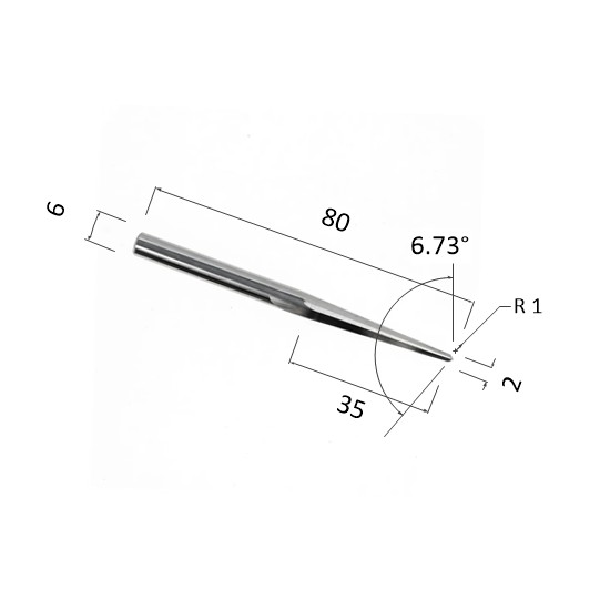 Фото фреза прямая конусная двухзаходная по акрилу, дереву, композиту (акп) djtol n2zxjq6352080 в Москве и Московской области
