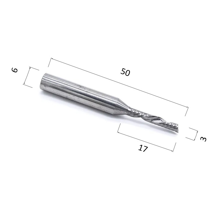 Фото фреза спиральная однозаходная стружка вниз (по дереву, композиту, пластику) djtol n1lxd6317 в Москве и Московской области