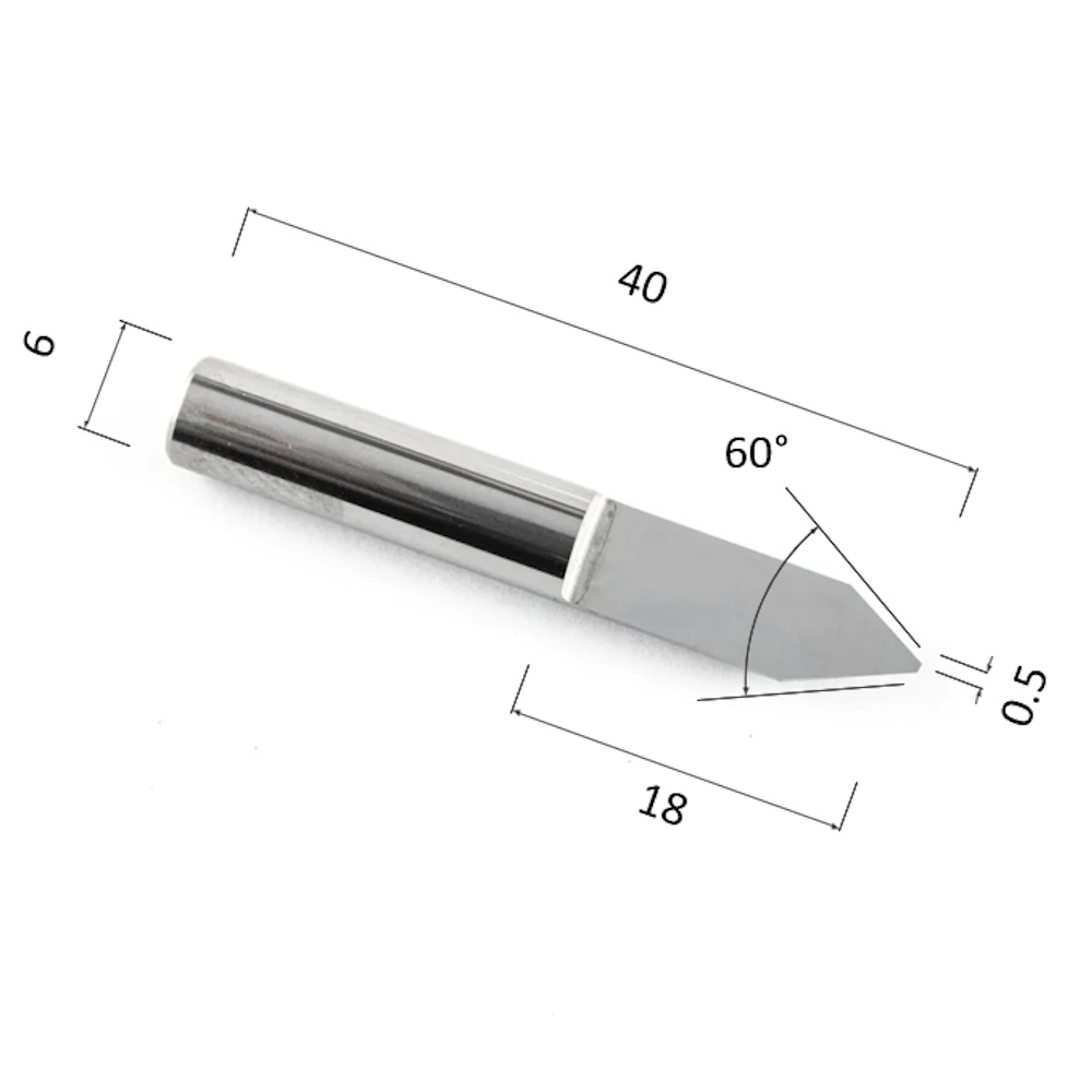 Фото гравер прямой конусный однозаходный по акрилу, дереву, композиту (акп) djtol nj6.6005 в Москве и Московской области