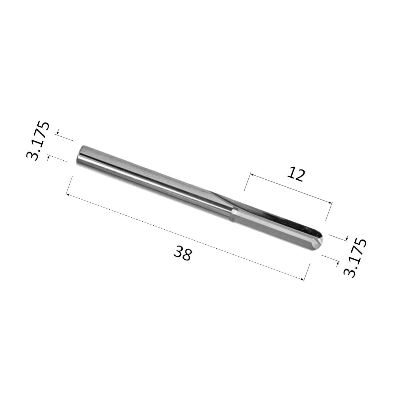Фото фреза прямая цилиндрическая двухзаходная по акрилу, дереву, композиту (акп) djtol a2zqx3.12 в Москве и Московской области