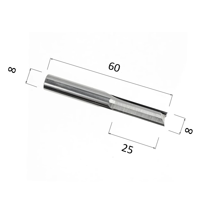 Фото фреза прямая цилиндрическая двухзаходная по акрилу, дереву, композиту (акп) djtol a2zx825 в Москве и Московской области