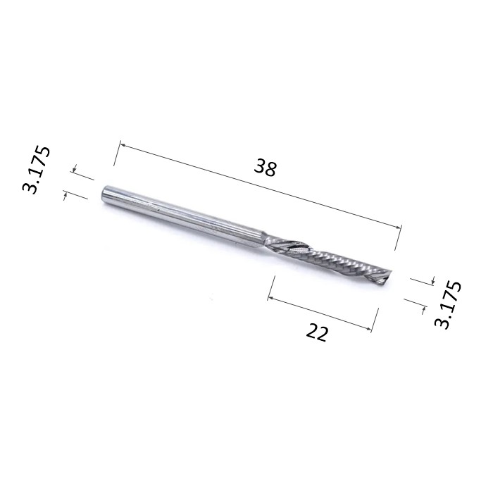 Фото фреза djtol a1lxd3.22 спиральная однозаходная стружка вниз (по акрилу (оргстеклу), дереву, композиту в Москве и Московской области