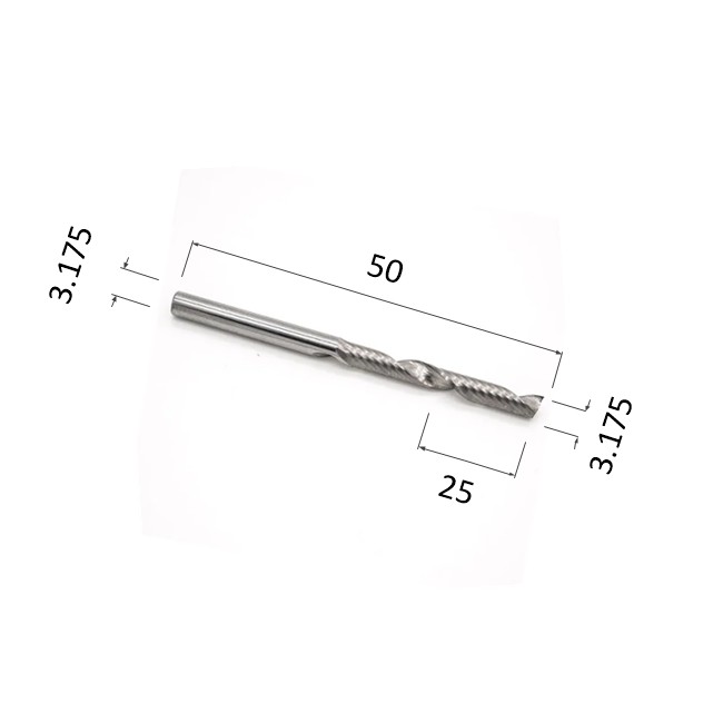 Фото фреза djtol n1lx3.25 спиральная однозаходная стружка вверх (по дереву, композиту (акп), пластику) в Москве и Московской области