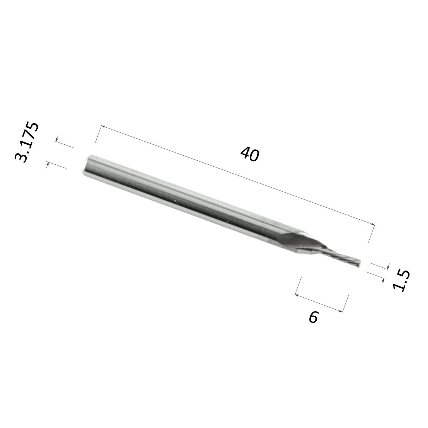 Фото фреза спиральная однозаходная стружка вниз (по акрилу, дереву, композиту) djtol a1lxd3.1.506 в Москве и Московской области
