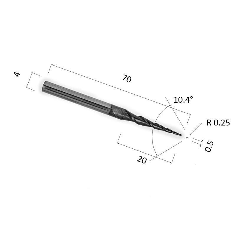 Фото фреза спиральная двухзаходная конусная сферическая (по дереву, композиту, пластику) djtol nx2qx42005 в Москве и Московской области