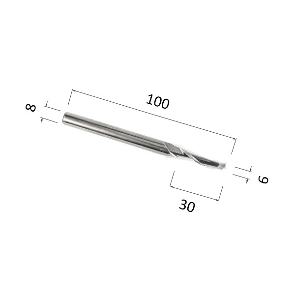 Фото фреза спиральная цилиндрическая однозаходная по алюминию, композиту (акп), меди djtol hssl1lx8630 в Москве и Московской области