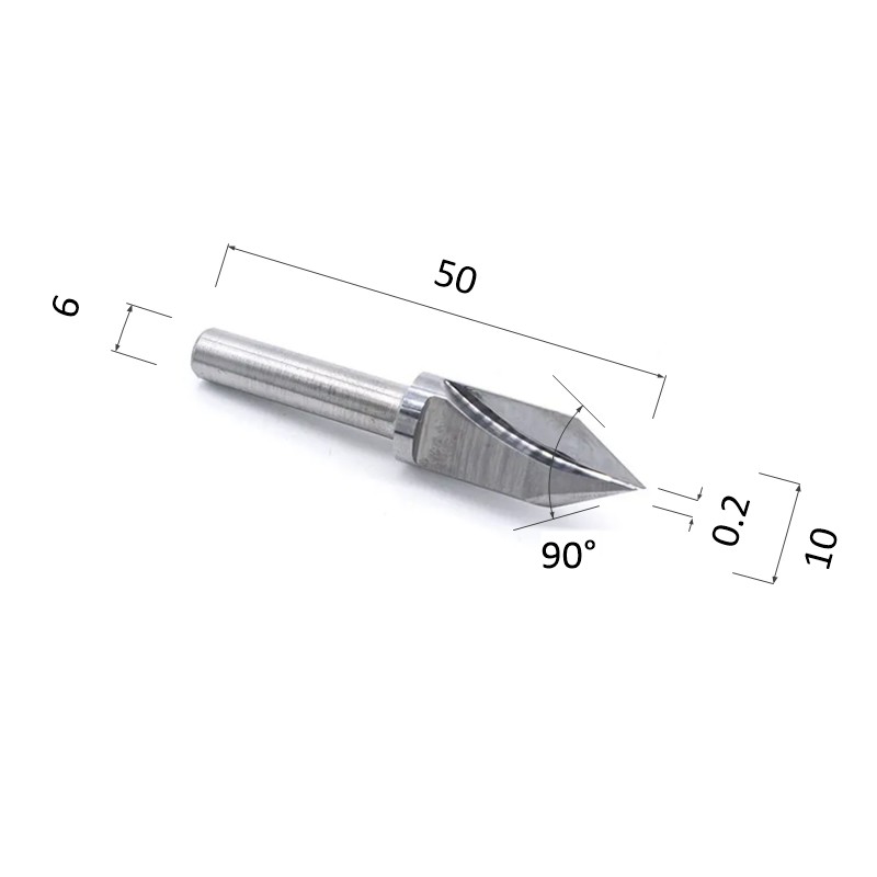 Фото фреза djtol azv61090 v-образная двухзаходная сгибочная (по композиту (акп)) в Москве и Московской области