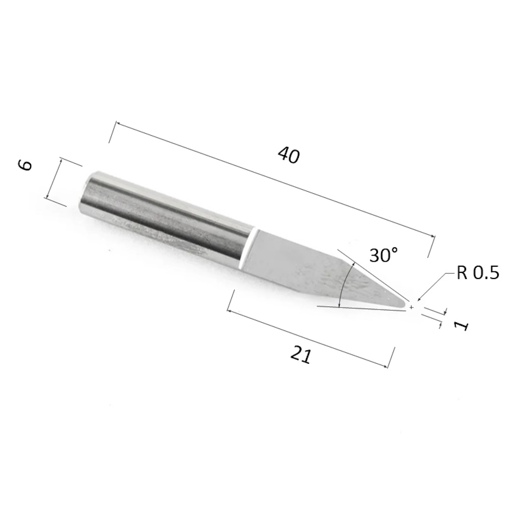 Фото гравер прямой конусный однозаходный по акрилу, дереву, композиту (акп) djtol nydj6.3010 в Москве и Московской области