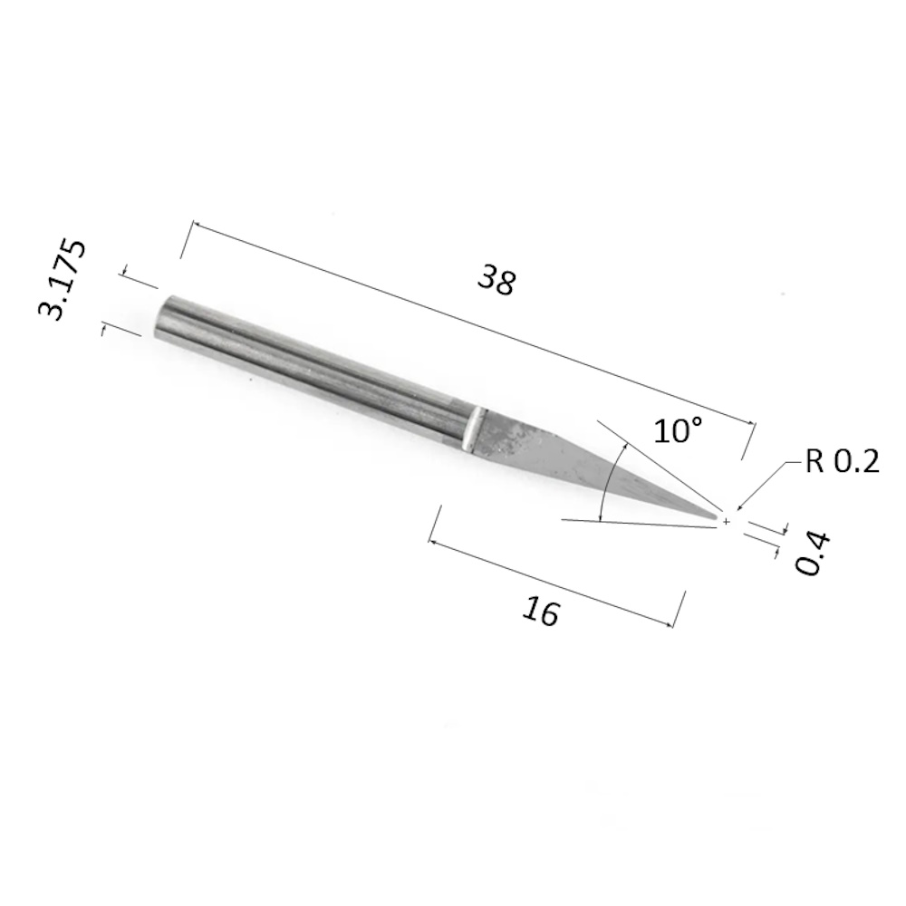 Фото гравер прямой конусный однозаходный по акрилу, дереву, композиту (акп) djtol nydj3.1004 в Москве и Московской области