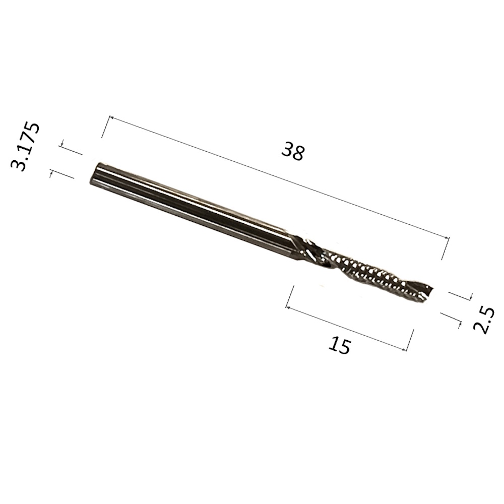 Фото фреза djtol n1lx3.2.515 спиральная однозаходная стружка вверх (по дереву, композиту (акп), пластику) в Москве и Московской области