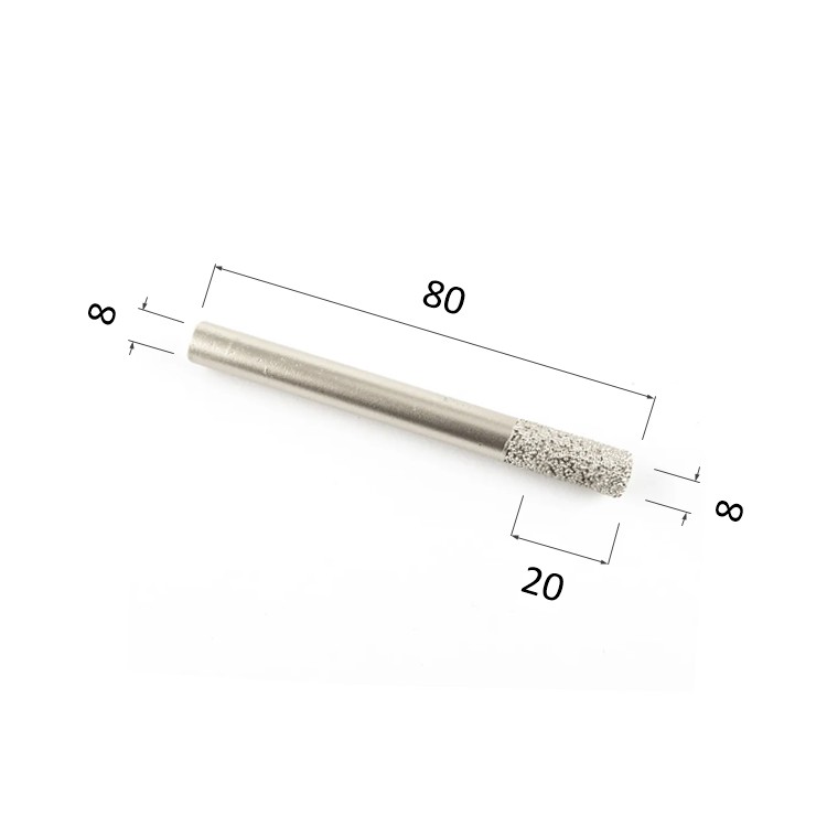 Фото фреза алмазная прямая цилиндрическая многокромочная по камню, мрамору, стеклу djtol dmx0820 в Москве и Московской области