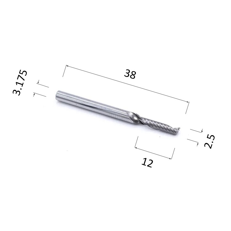 Фото фреза спиральная цилиндрическая однозаходная по акрилу, дереву, композиту (акп) djtol ay1lx3.2.512 в Москве и Московской области