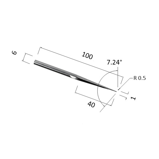 Фото фреза прямая конусная двухзаходная по акрилу, дереву, композиту (акп) djtol n2zxjq64010100 в Москве и Московской области
