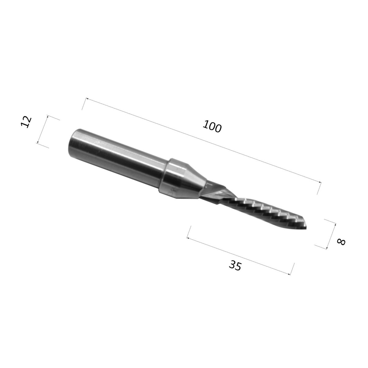 Фото фреза tct спиральная цилиндрическая однозаходная по акрилу, дереву, композиту (акп) djtol 3at1lxd128 в Москве и Московской области