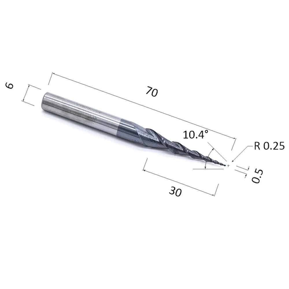 Фото фреза djtol nl2qx6.30.0.5 с покрытием altin спиральная двухзаходная конусная сферическая (по дереву, в Москве и Московской области