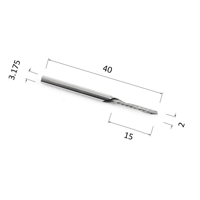 Фото фреза спиральная однозаходная стружка вниз (по акрилу, дереву, композиту) djtol a1lxd3.215 в Москве и Московской области