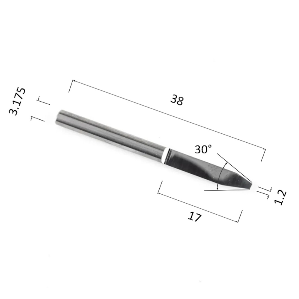 Фото гравер прямой конусный однозаходный по акрилу, дереву, композиту (акп) djtol nj3.3012 в Москве и Московской области