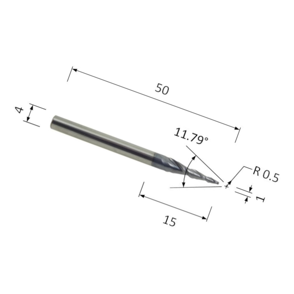 Фото фреза спиральная конусная двухзаходная по акрилу, дереву, композиту (акп) djtol nl2qx4.15.1.0 в Москве и Московской области