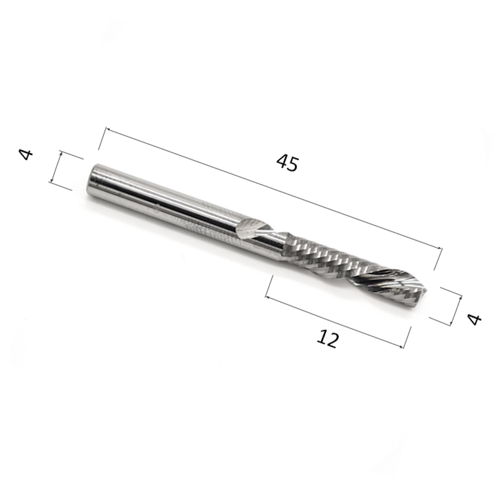 Фото фреза djtol a1lxd412 спиральная однозаходная стружка вниз (по акрилу (оргстеклу), дереву, композиту  в Москве и Московской области