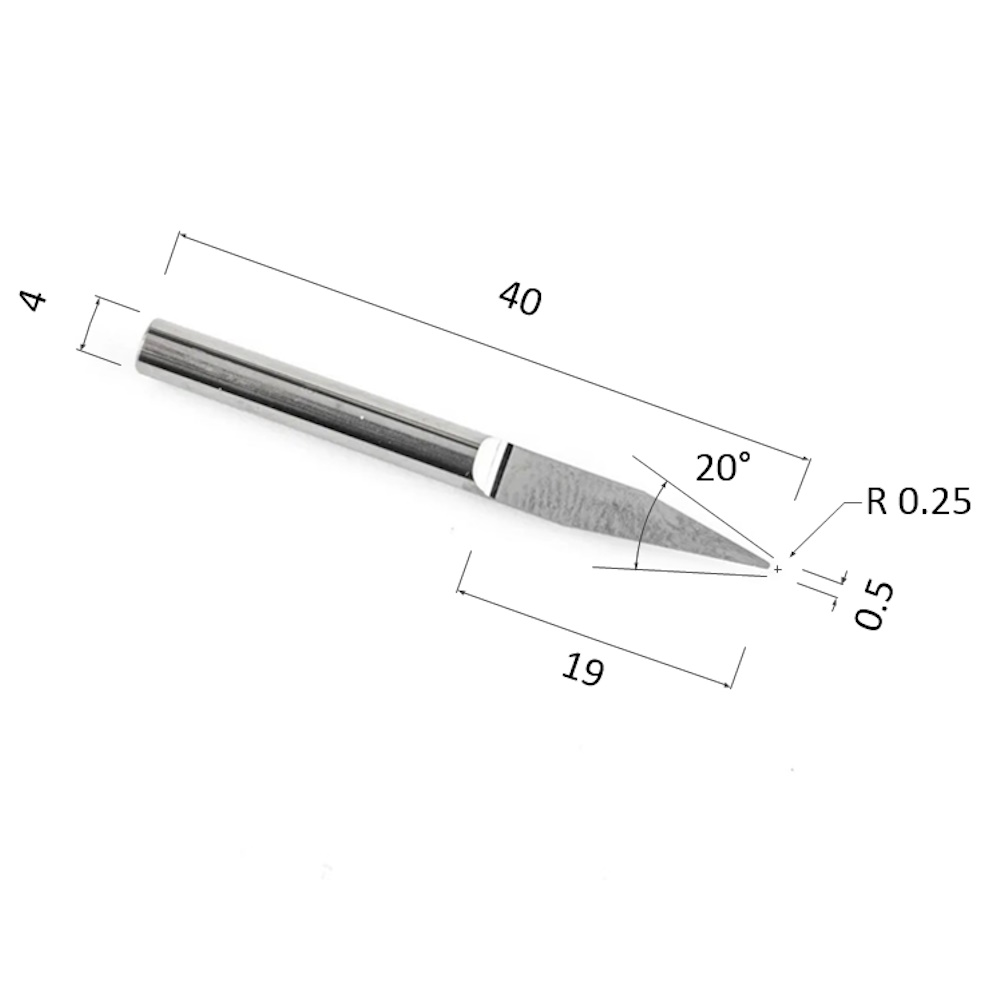 Фото гравер прямой конусный однозаходный по акрилу, дереву, композиту (акп) djtol nydj4.2005 в Москве и Московской области