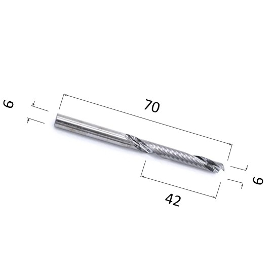 Фото фреза djtol n1lx642 спиральная однозаходная стружка вверх (по дереву, композиту (акп), пластику) в Москве и Московской области