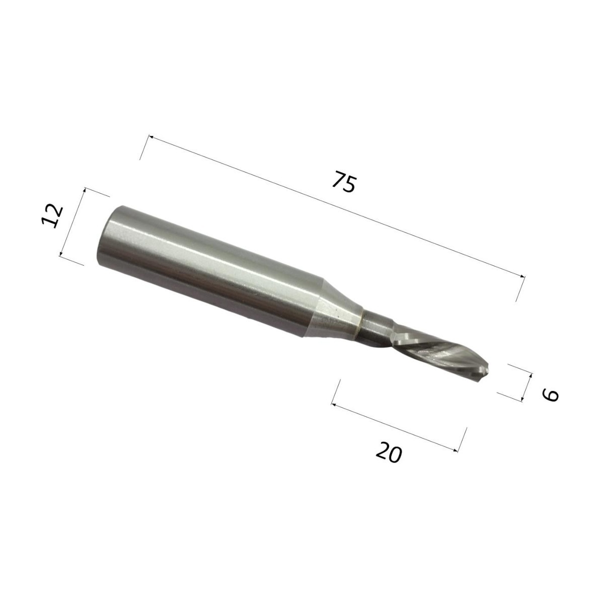 Фото фреза tct спиральная цилиндрическая однозаходная по акрилу, дереву, композ (акп) djtol 3at1lxd12620 в Москве и Московской области