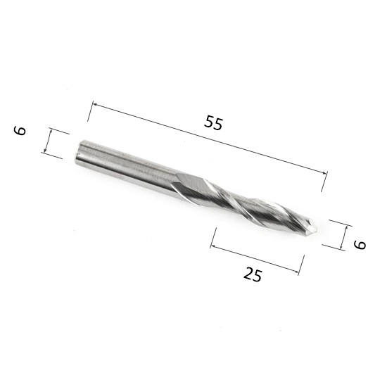 Фото фреза спиральная цилиндрическая двухзаходная по акрилу, дереву, композиту (акп) djtol a2qx625 в Москве и Московской области