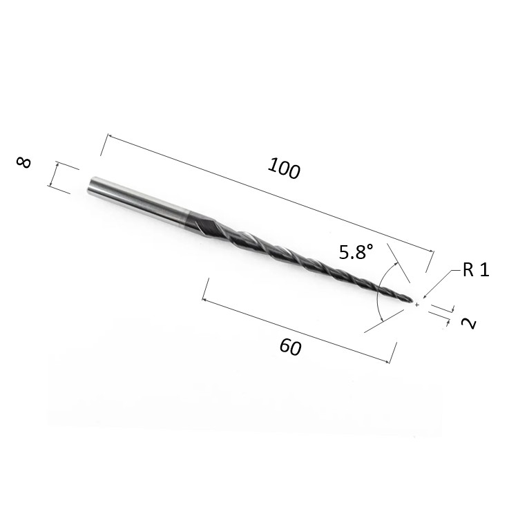 Фото фреза djtol nl2qx8.60.2 с покрытием altin спиральная двухзаходная конусная сферическая (по дереву, к в Москве и Московской области