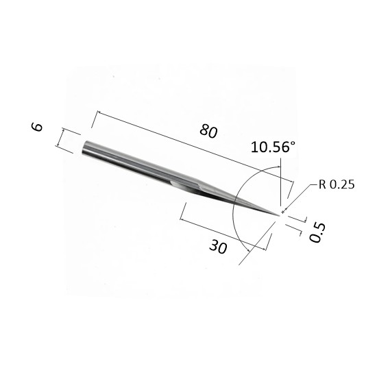 Фото фреза прямая конусная двухзаходная по акрилу, дереву, композиту (акп) djtol n2zxjq6300580 в Москве и Московской области