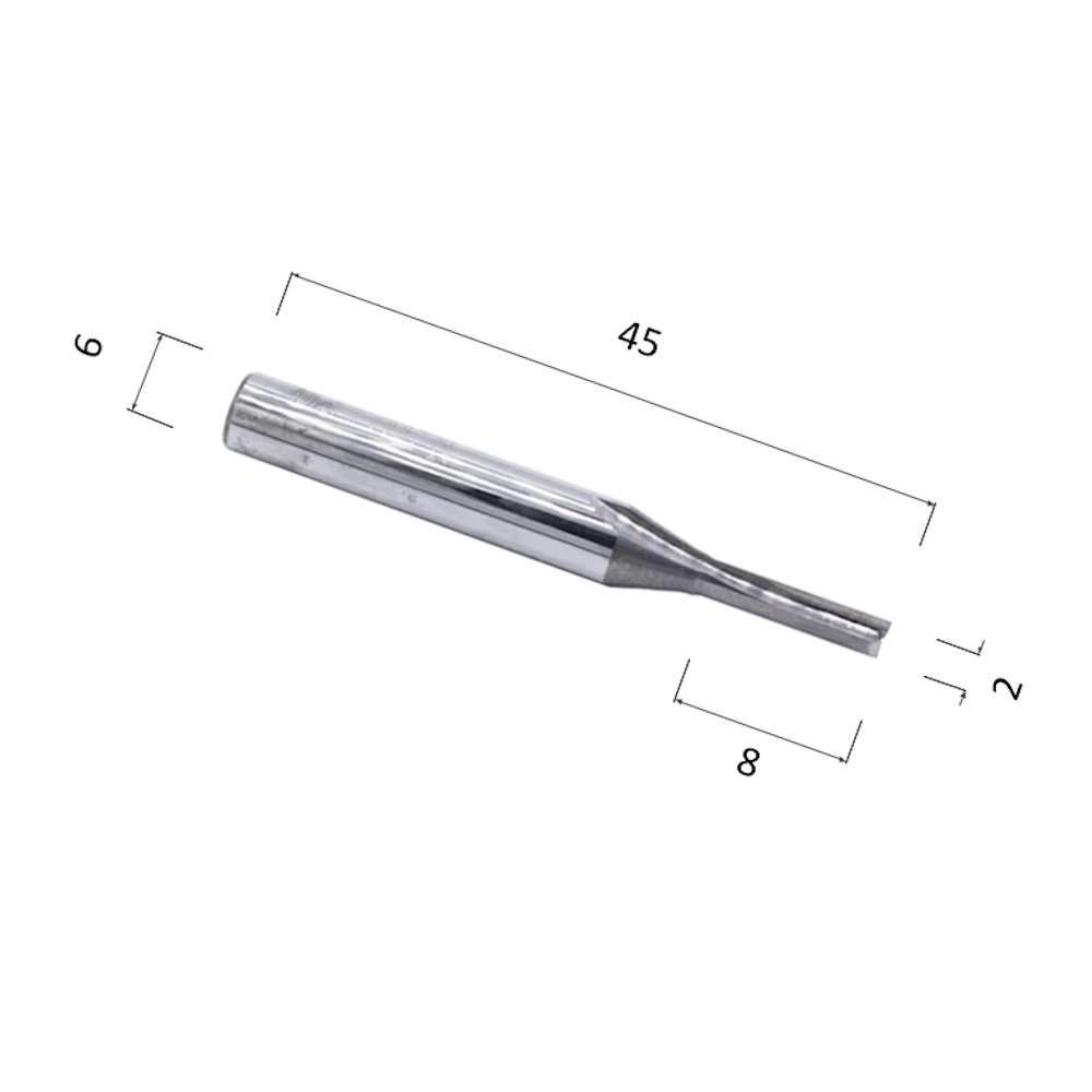 Фото фреза прямая цилиндрическая двухзаходная по акрилу, дереву, композиту (акп) djtol n2zx6208 в Москве и Московской области