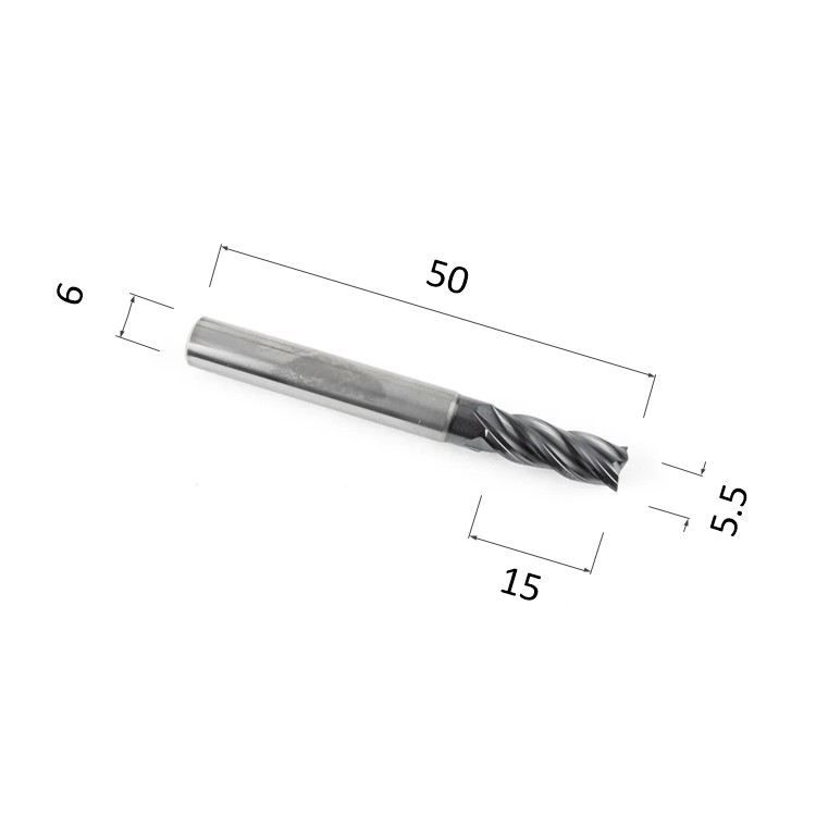 Фото фреза спиральная цилиндрическая четырехзаходная по стали, алюминию, твердому дереву djtol as4lx055 в Москве и Московской области