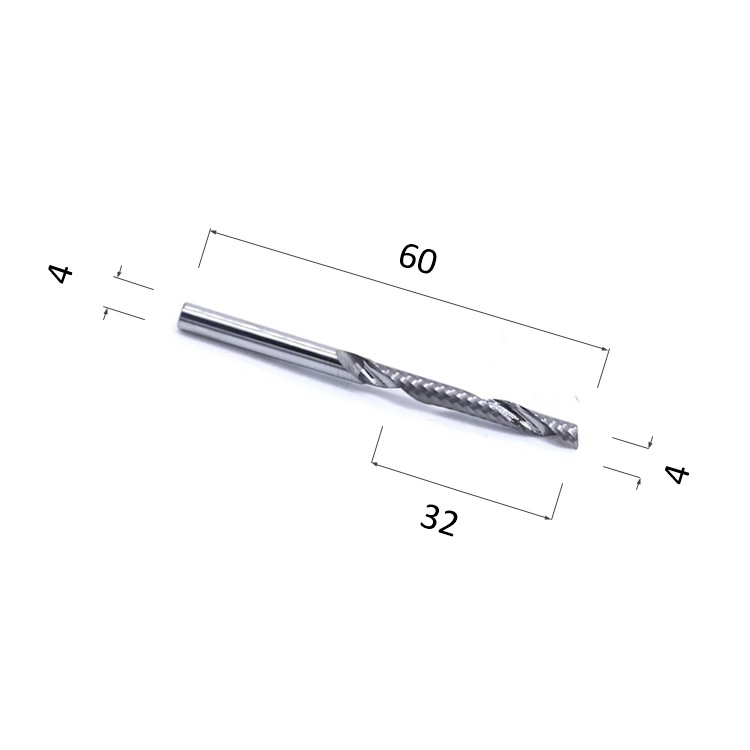 Фото фреза спиральная цилиндрическая однозаходная по акрилу, дереву, композиту (акп) djtol ay1lx4.32 в Москве и Московской области