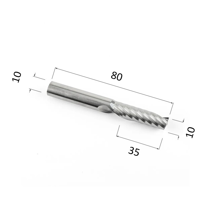 Фото фреза djtol n1lx1035 спиральная однозаходная стружка вверх (по дереву, композиту (акп), пластику) в Москве и Московской области