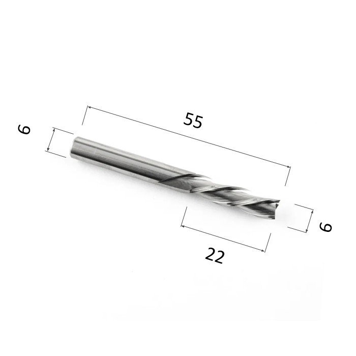 Фото фреза стружка вниз спиральная цилиндрическая z3по акрилу, дереву, композиту (акп) djtol a3lxd6.22 в Москве и Московской области