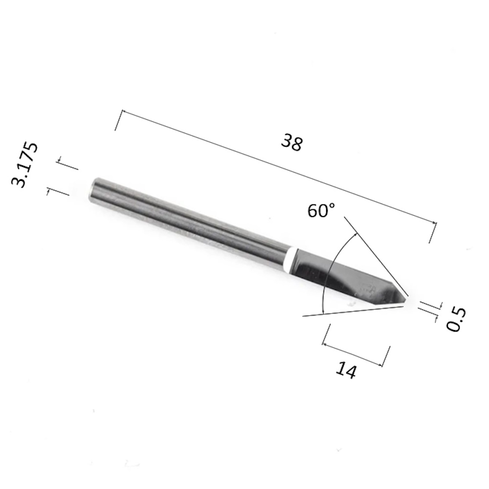 Фото гравер прямой конусный однозаходный по акрилу, дереву, композиту (акп) djtol nj3.6005 в Москве и Московской области
