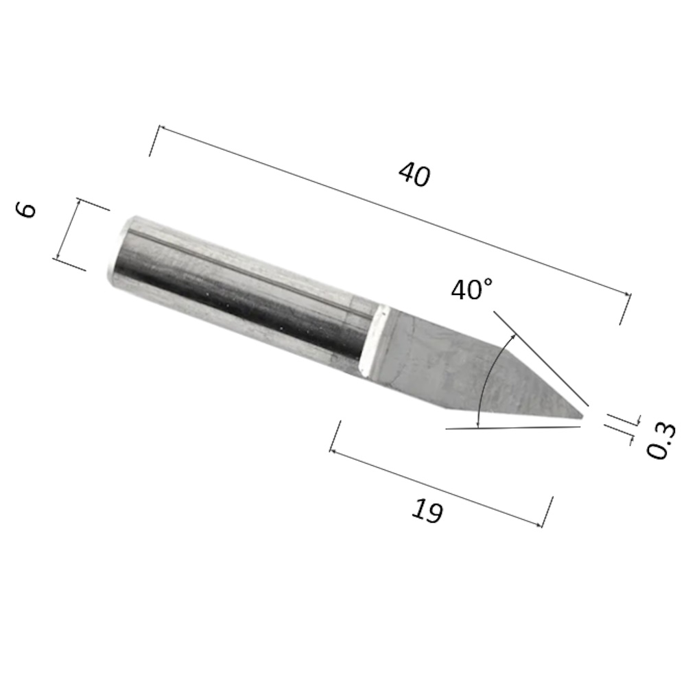 Фото гравер прямой конусный однозаходный по акрилу, дереву, композиту (акп) djtol nj6.4003 в Москве и Московской области