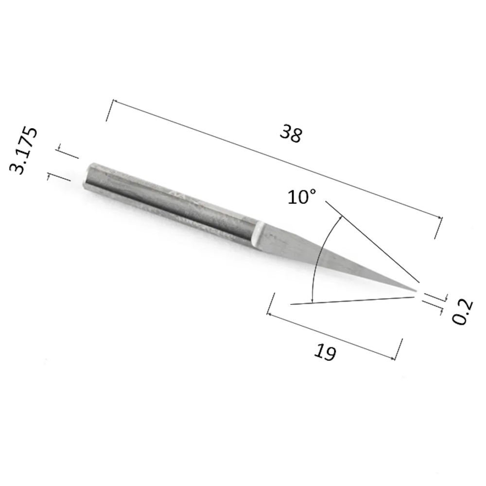 Фото гравер прямой конусный однозаходный по акрилу, дереву, композиту (акп) djtol aaj3.1002 в Москве и Московской области