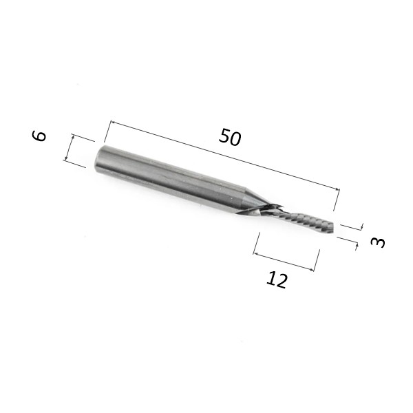 Фото фреза djtol n1lxd6312 спиральная однозаходная стружка вниз (по дереву, композиту (акп), пластику) в Москве и Московской области