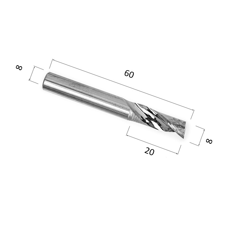 Фото фреза djtol acl1lx8.20 cпиральная однозаходная (по алюминию) в Москве и Московской области